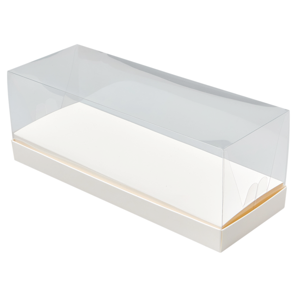Коробка для рулета прозрачная,  270 x 100 x 100, белая