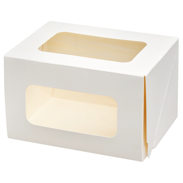 Коробка для торта с окном и ложементом белая 160 x 120 x 100 мм