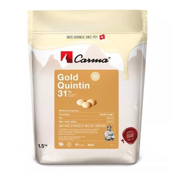 Шоколад белый CARMA Gold Quintin, в каллетах, 31%, 1,5 кг