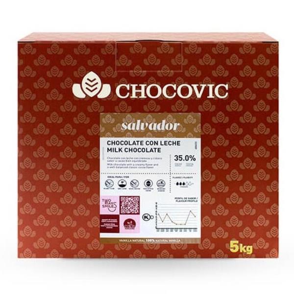 Шоколад молочный Chocovic Salvador в каллетах, 35%, 5 кг