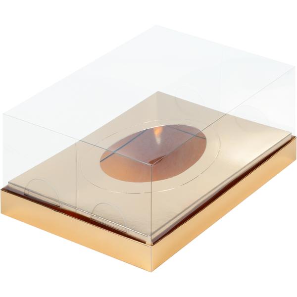 Коробка под половинку шоколадного яйца с прозрачной крышкой 235 x 160 x 100 мм, золотая