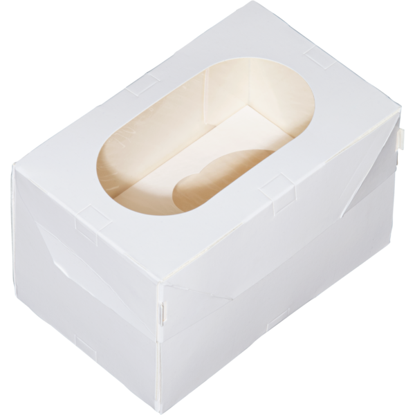 Коробка для  2 капкейков PRO, с окном, белая, ForGenika