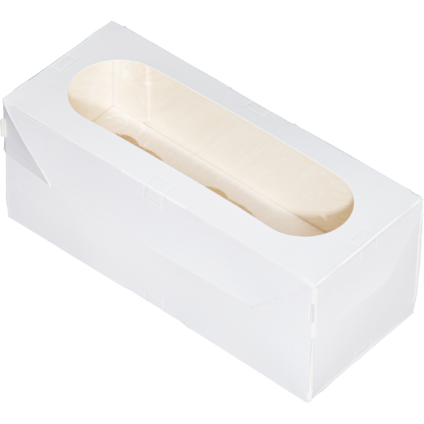 Коробка для  3 капкейков PRO, с окном, белая, ForGenika