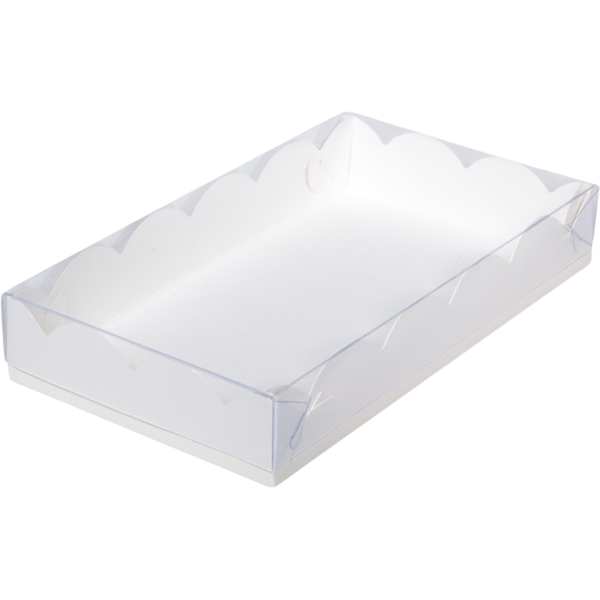 Коробка для пряников и печенья с прозрачной крышкой, размер 200 х 120 х 35 мм, белая
