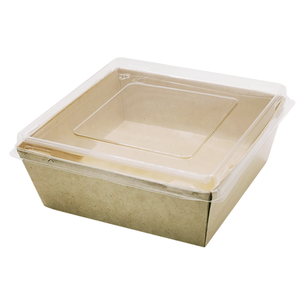 Коробка для десертов / салатов / суши, с плоской крышкой 112 х 112 х 50 мм, крафт