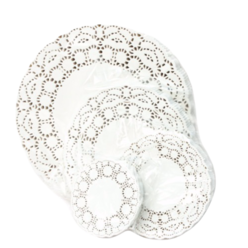 Ажурная салфетка, круглая D=24 см, 250 шт
