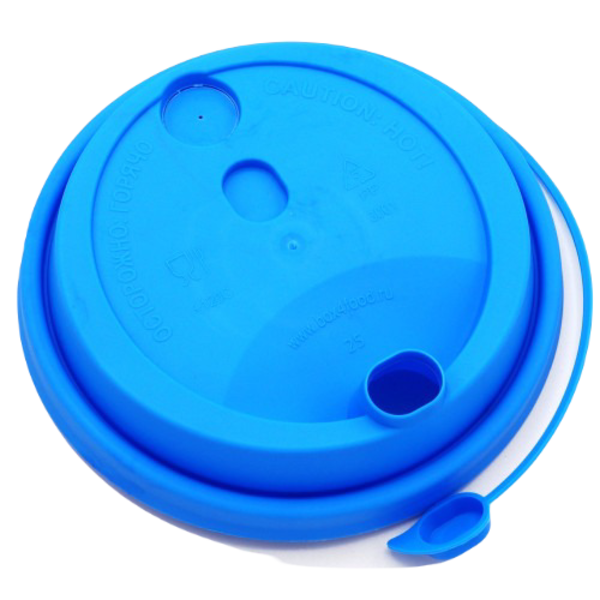 Крышка для стакана 250 мл с питейником, D=80 мм, голубая