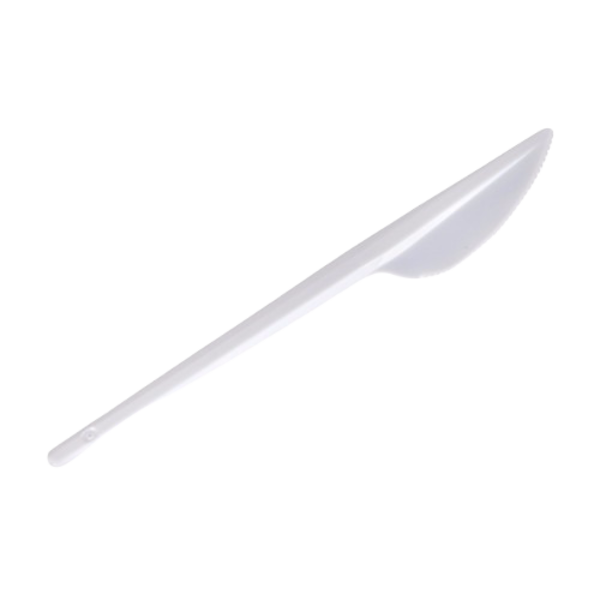 Нож пластиковый, одноразовый, 17 см, белый