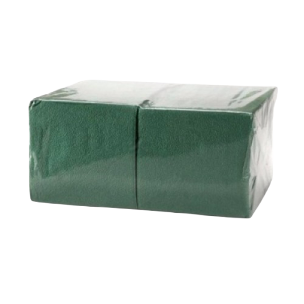 Салфетки бумажные БигПак 24 х 24 см, зеленая 1 слойный, 400 шт