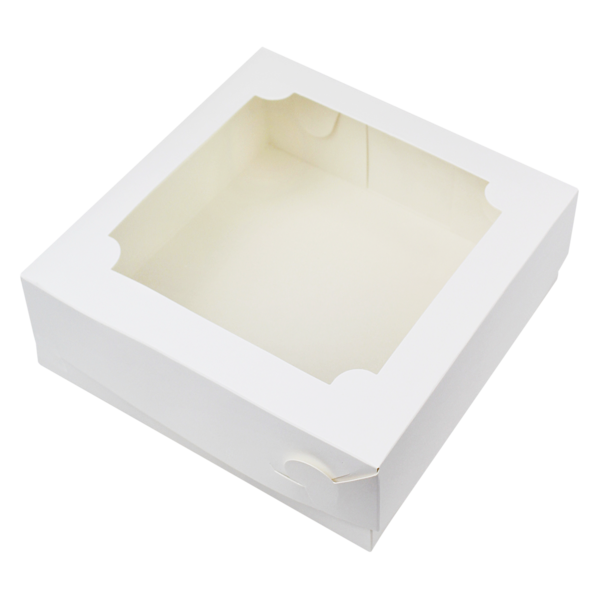 Коробка для зефира с окном 200 х 200 х 70 мм, белая, I Love Bake