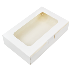 Коробка для десертов с окном 215 х 135 х 50 мм, белая, I Love Bake