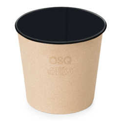 Контейнер для супа / суши / салатов круглый, 700 мл, крафт/черный , БЕЗ КРЫШКИ