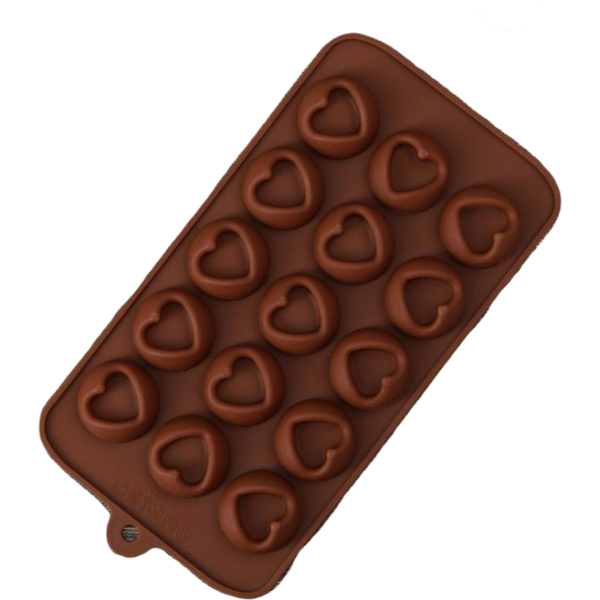 Форма для шоколада Сердца 15 ячеек, 23 х 12 х 1 см