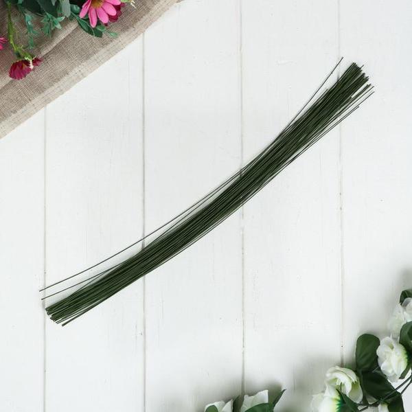 Проволока для цветов из мастики Зелёная длина 40 см сечение 0,7 мм 50 шт