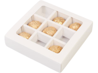 Коробка для конфет, 9 ячеек, белая, 140 х 140 х 40 мм, I Love Bake