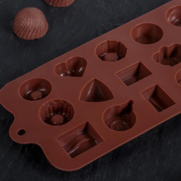 Форма для льда и шоколада Лакомство, 21 х 10,4 см, 15 ячеек