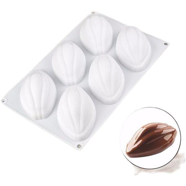 Форма для муссовых десертов и выпечки Какао бобы, 29,5 х 19 см, цвет белый