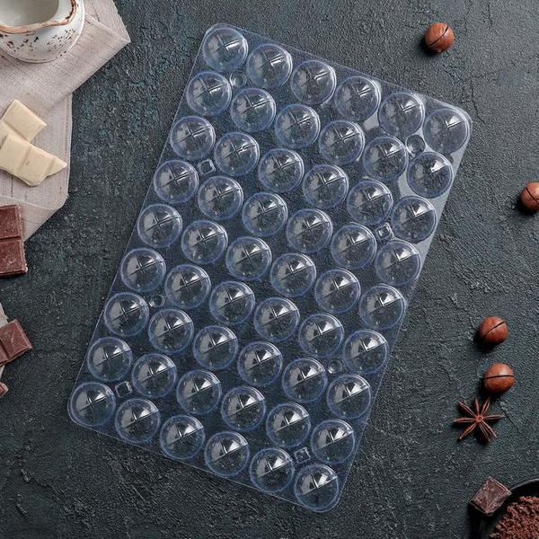 Форма для шоколада пластиковая из 2 частей Конфеты 54 ячейки, 31,5 × 21 см