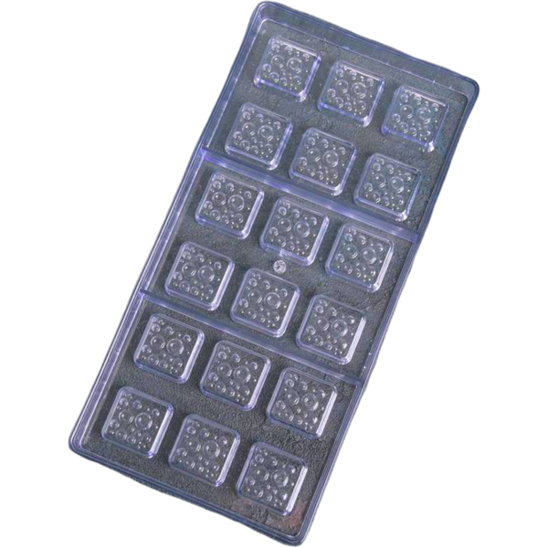 Поликарбонатная форма для конфет Пористый шоколад 18 ячеек, 33 x 16,5 x 2,5 см