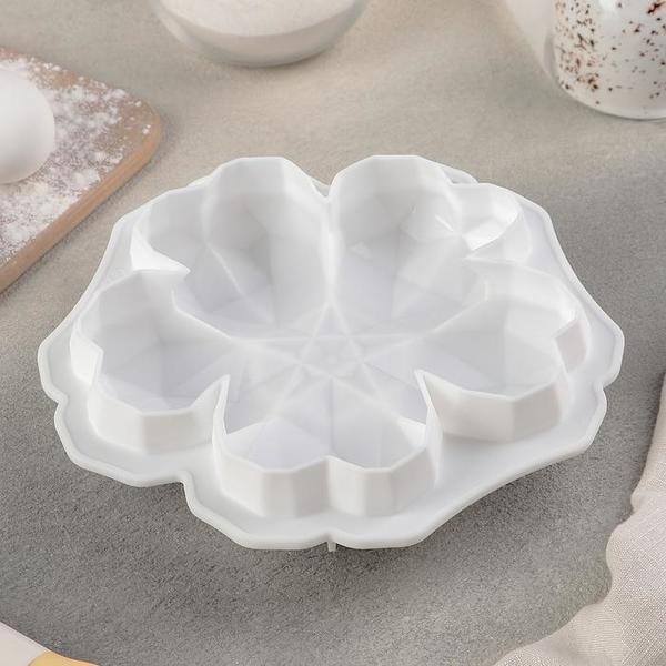 Форма для муссовых десертов и выпечки Флер де пьер, 19,5 х 19,5 см, цвет белый