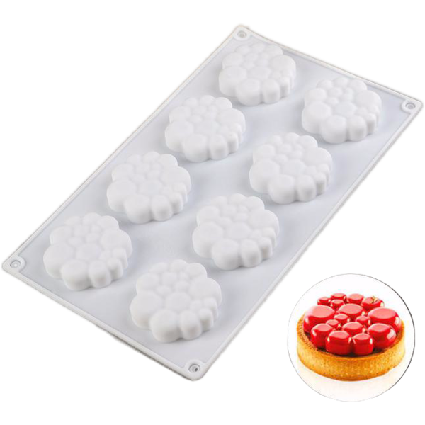 Форма для муссовых десертов и выпечки Молекула, 30 х 17 см, 8 ячеек (6 х 1,5 см), цвет белый
