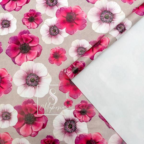 Бумага упаковочная глянцевая Цветы на 8 марта, 70 × 100 см