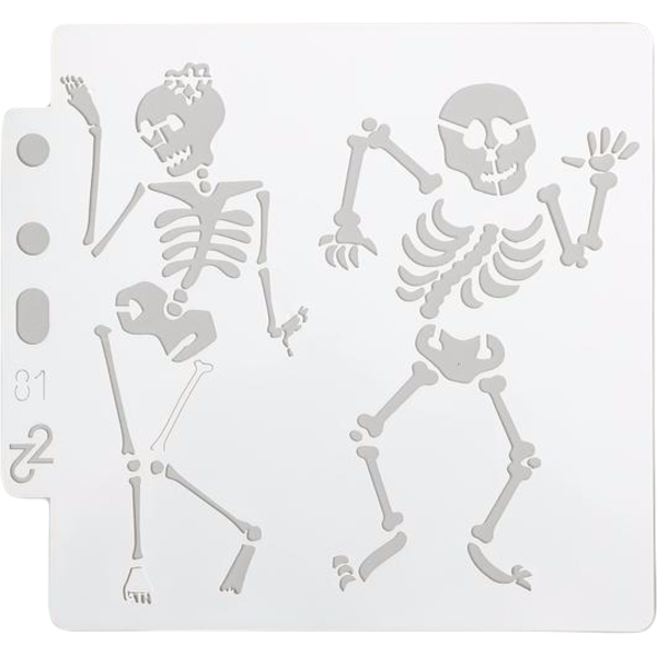 Трафарет Танцующие скелеты 13 х 14 см