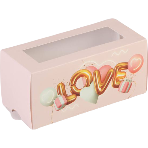 Коробка для макарун Love,12 ×5.5 × 5.5 см