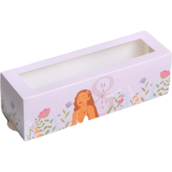 Коробка для макарун 8 марта, 18 х 5,5 х 5,5 см