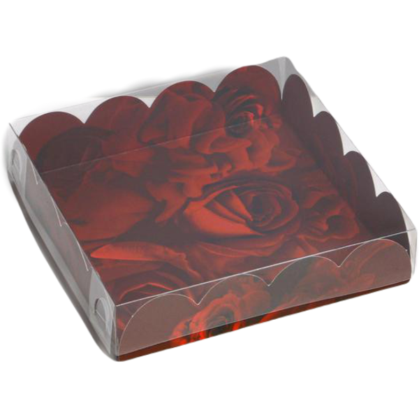 Коробка с PVC крышкой Розы, 13 × 13 × 3 см