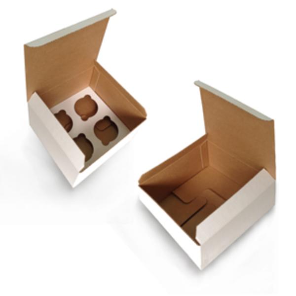 Коробка на 4 капкейка белая 16 х 16 х 10 см, МГК