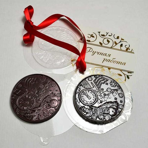 Форма для шоколада Медаль Новогодняя 1