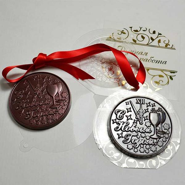 Форма для шоколада Медаль Новогодняя 2