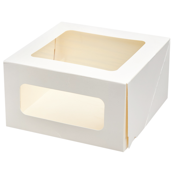 Коробка для торта картонная с окнами, 180 х 180 х 100 мм, forGenika