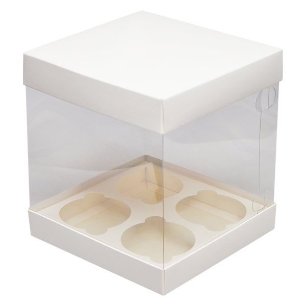 Коробка для трайфлов прозрачная, 160 x 160 x 180, белая