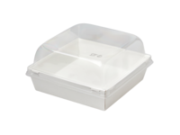 Коробка для десертов / бургеров / салатов / бенто, с купольной крышкой 145 х 145 х 85 мм, белая