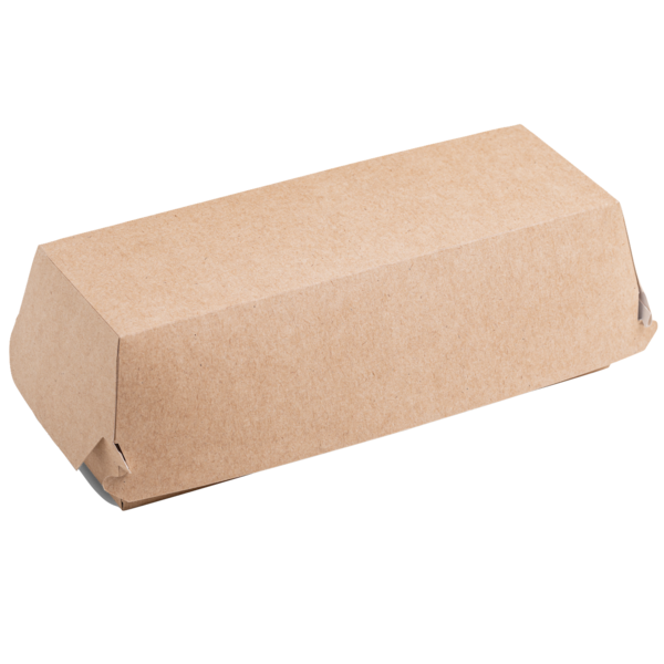 Коробка для хот дога, без ламинации, крафт, 167/182 x 70/85 x 38 мм