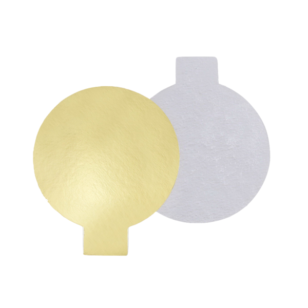 Подложка золото / жемчуг с держателем d=8 см, 1.5 мм, 100 шт