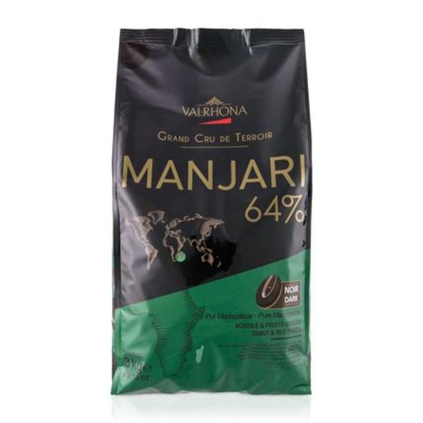 MANJARI VALRHONA 61% темный шоколад в виде бобов, 3 кг