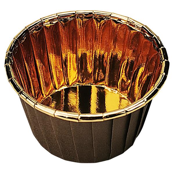 Форма для кексов с бортиком, коричнево-золотая 50 х 40мм, 100шт