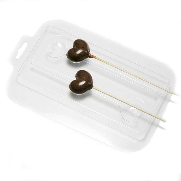 Форма для шоколада Сердечко на палочке, пластик