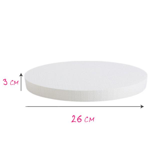 Подложка для торта из пенопласта, h=3 см, d=26