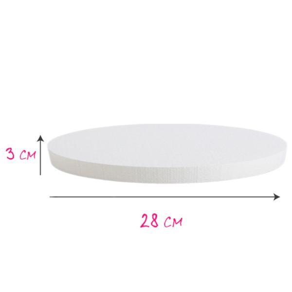 Подложка для торта из пенопласта, h=3 см, d=28