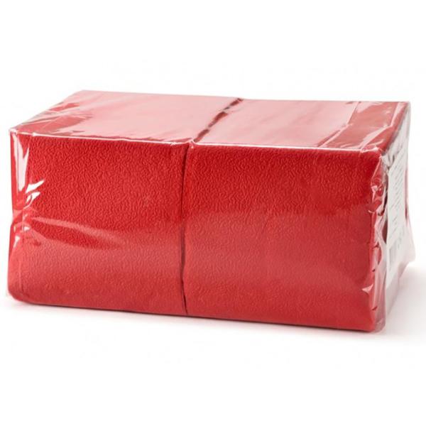 Салфетки бумажные БигПак 24 х 24 см, красная 1 слойный, 400 шт