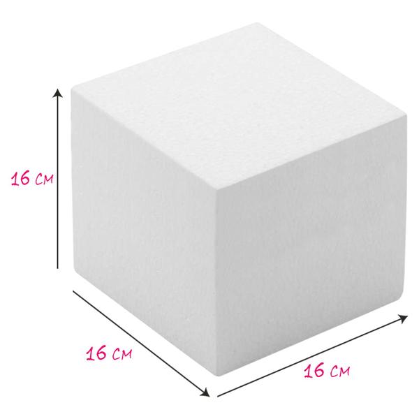 Муляж торта пенопластовый, куб 16 см