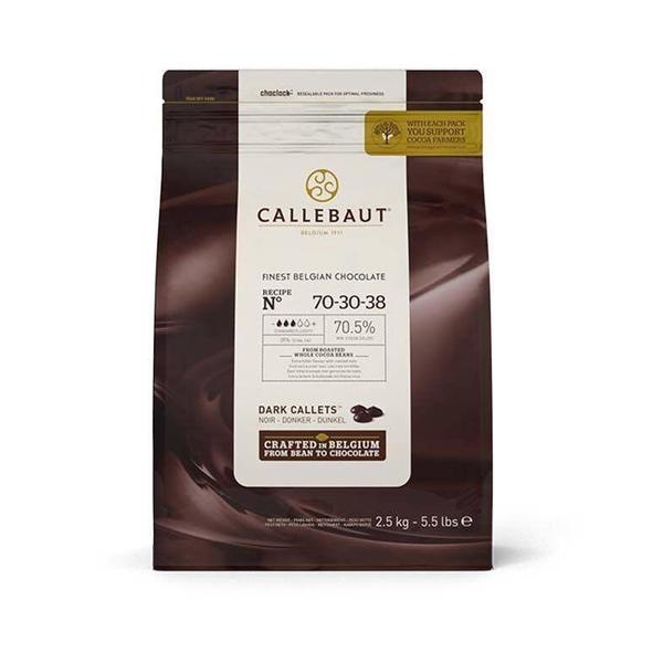 Шоколад темный Callebaut в фирменной упаковке в каллетах №70 (72,4% какао) 10 кг