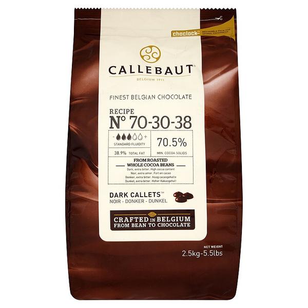 Шоколад темный Callebaut в фирменной упаковке в каллетах №70 (72,4% какао) 2,5кг