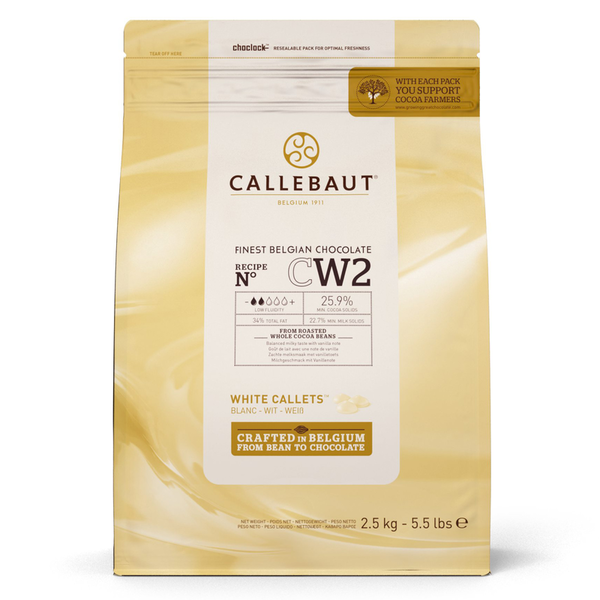 Шоколад белый Callebaut CW2 (25.9% какао) 2,5 кг в фирменной упаковке