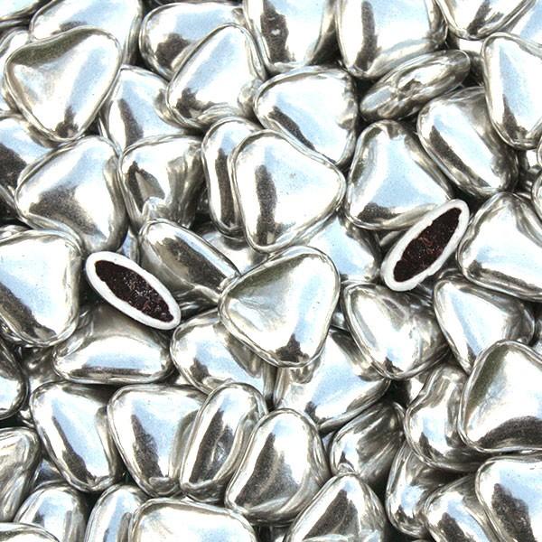 Сердца серебряные шоколадные 1,5 см, 1 кг