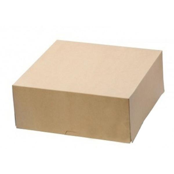 Коробка для торта или десертов 25 х 25 х 10,5 см, крафт, forGenika